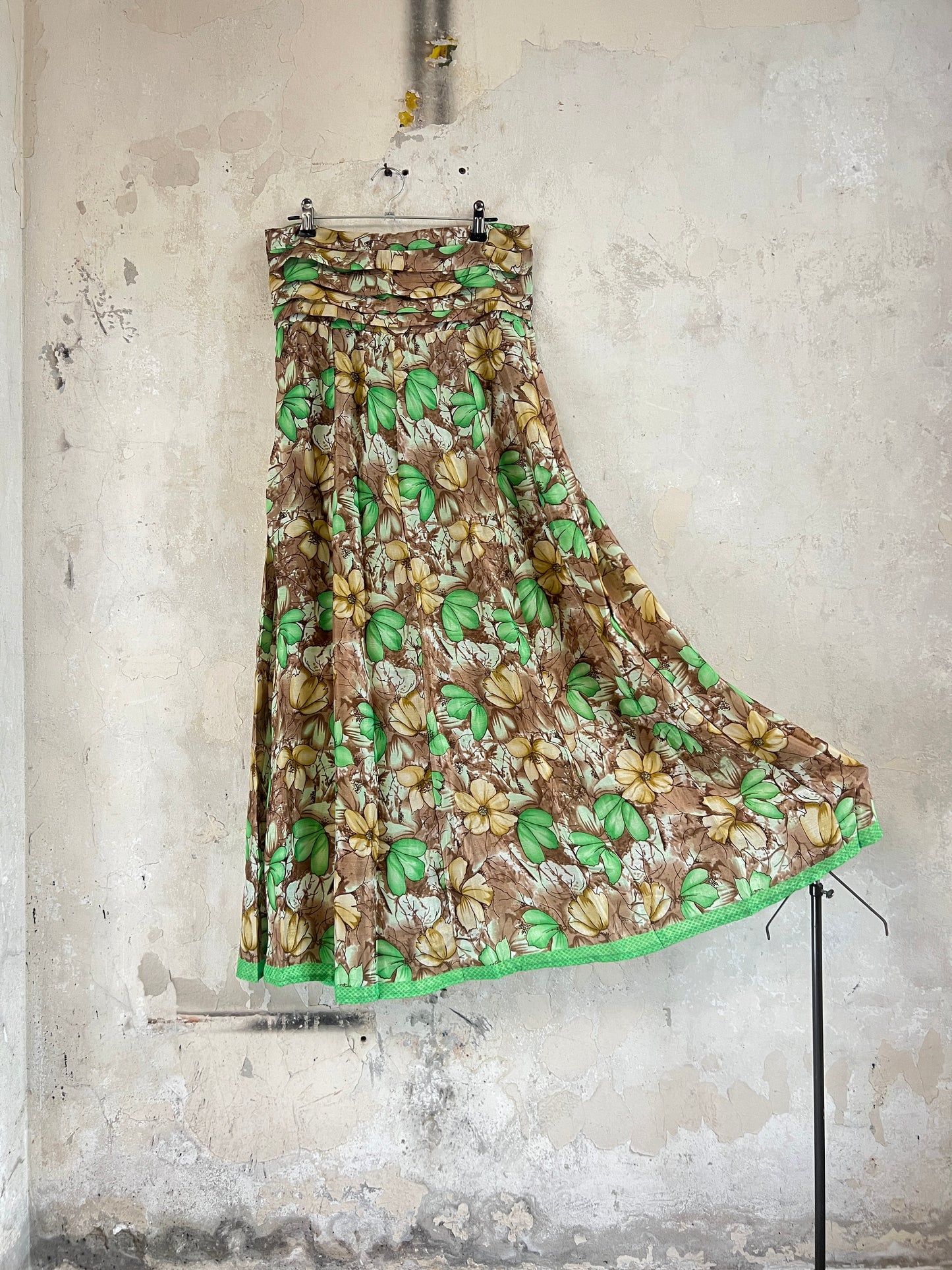 Vintage Saree Silk Pleated Skirt
