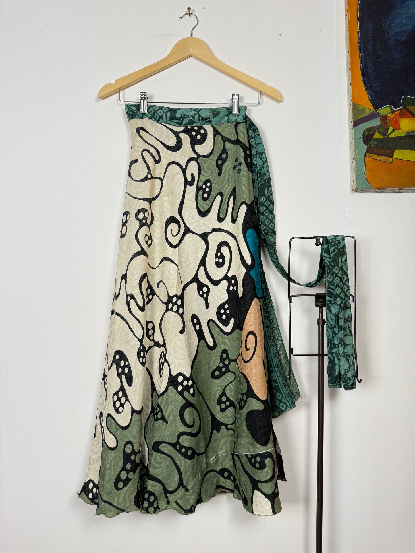 Vintage Saree Silk Wrap Skirt