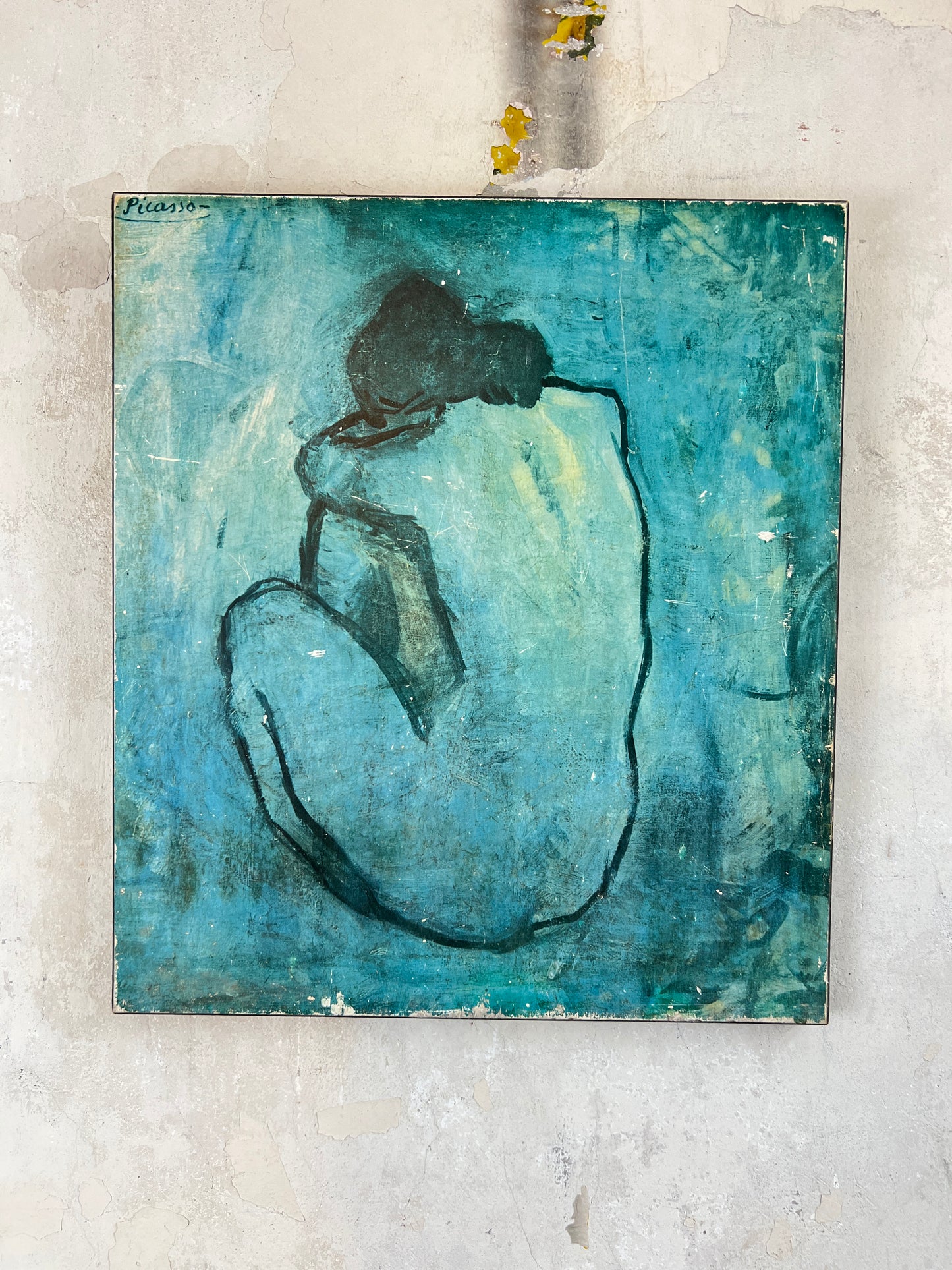 Picasso ‘Blue Nude’ block mounted 70’s Print