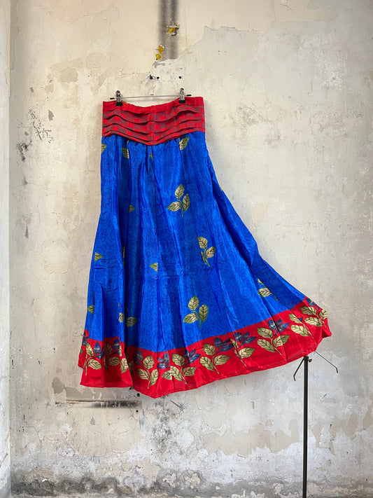 Vintage Saree Silk Pleated Skirt