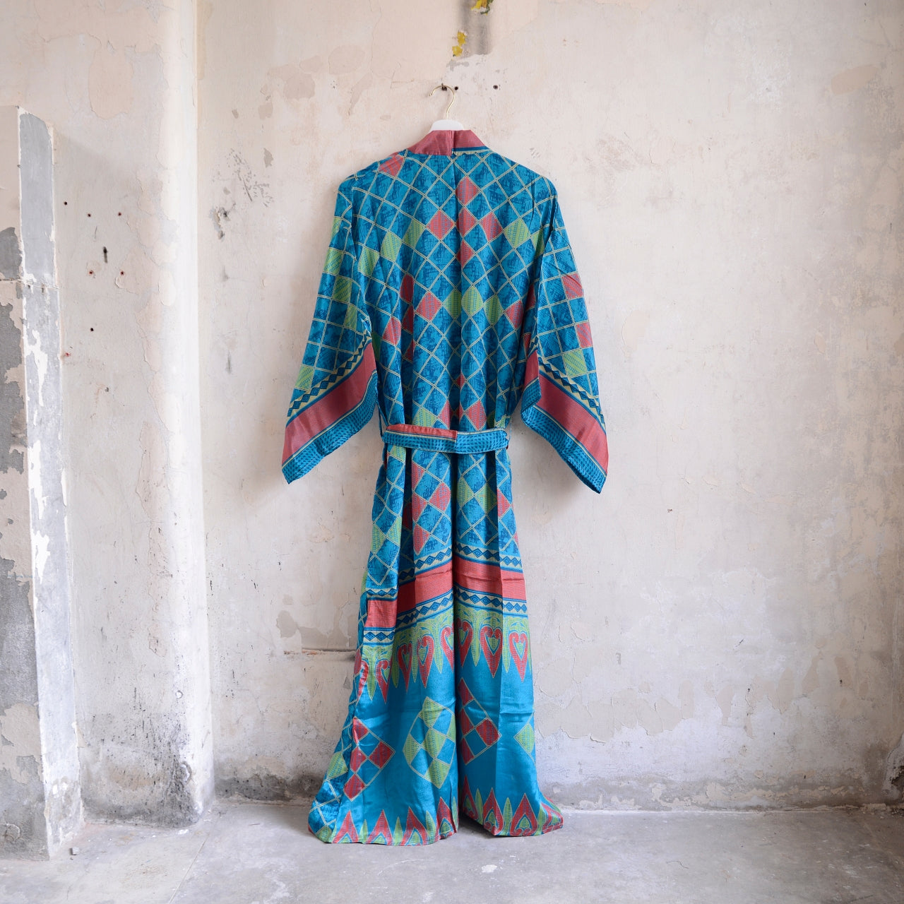 Vintage Saree Silk Kimono / Duster - Long