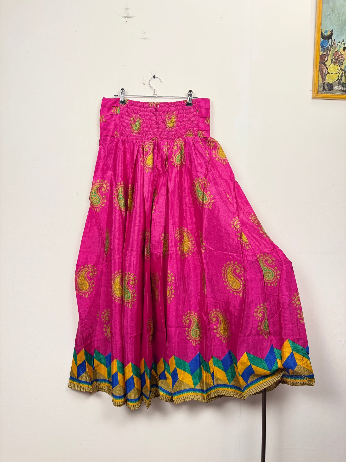 Vintage Saree Silk Pleated Skirt