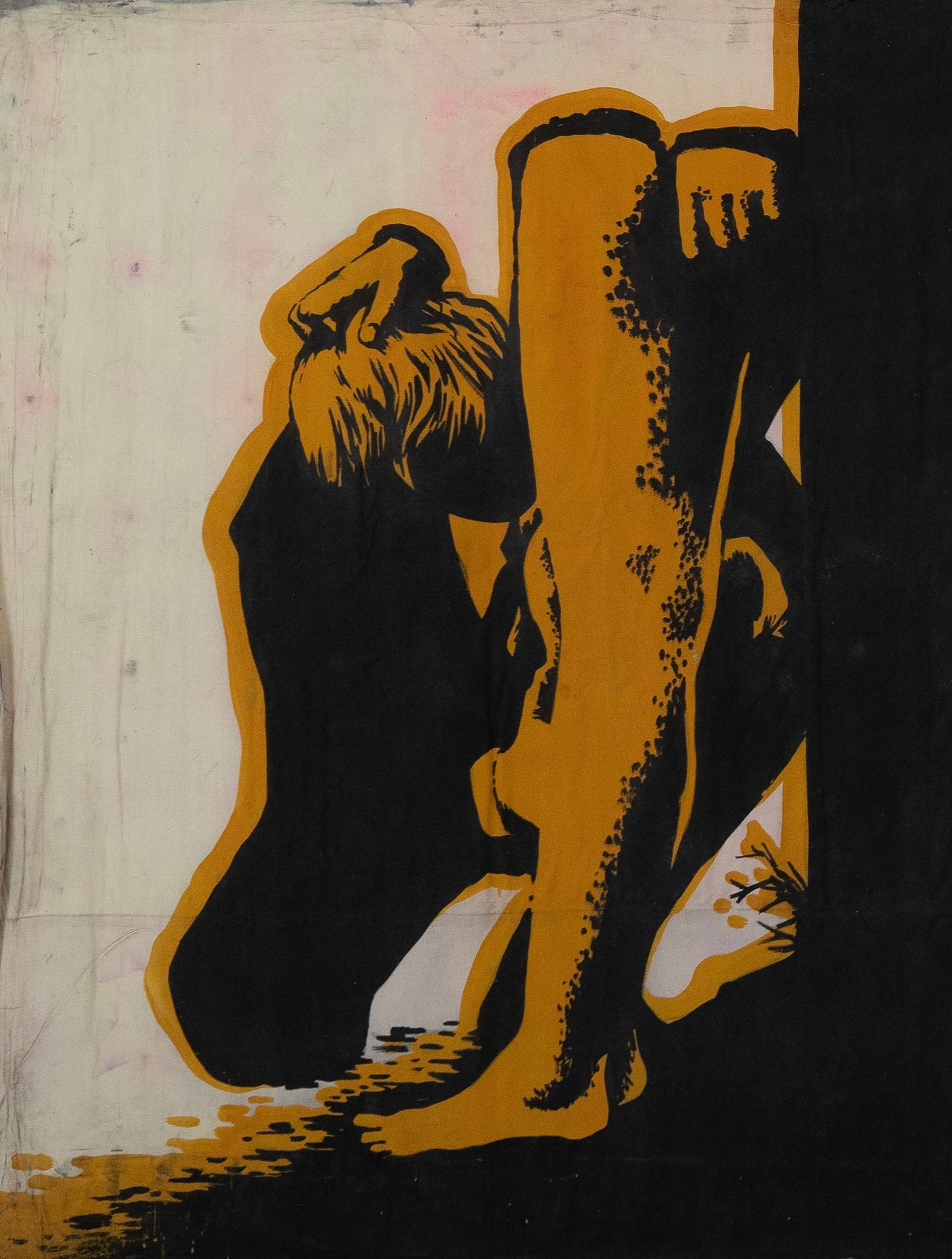 1960s German Hand Painted Cinema Banner - Lieber John