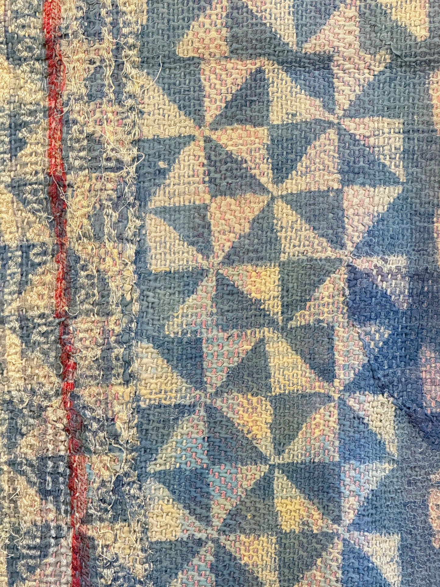 A Finestitch Indigo Kantha Quilt with Indigo over-print.