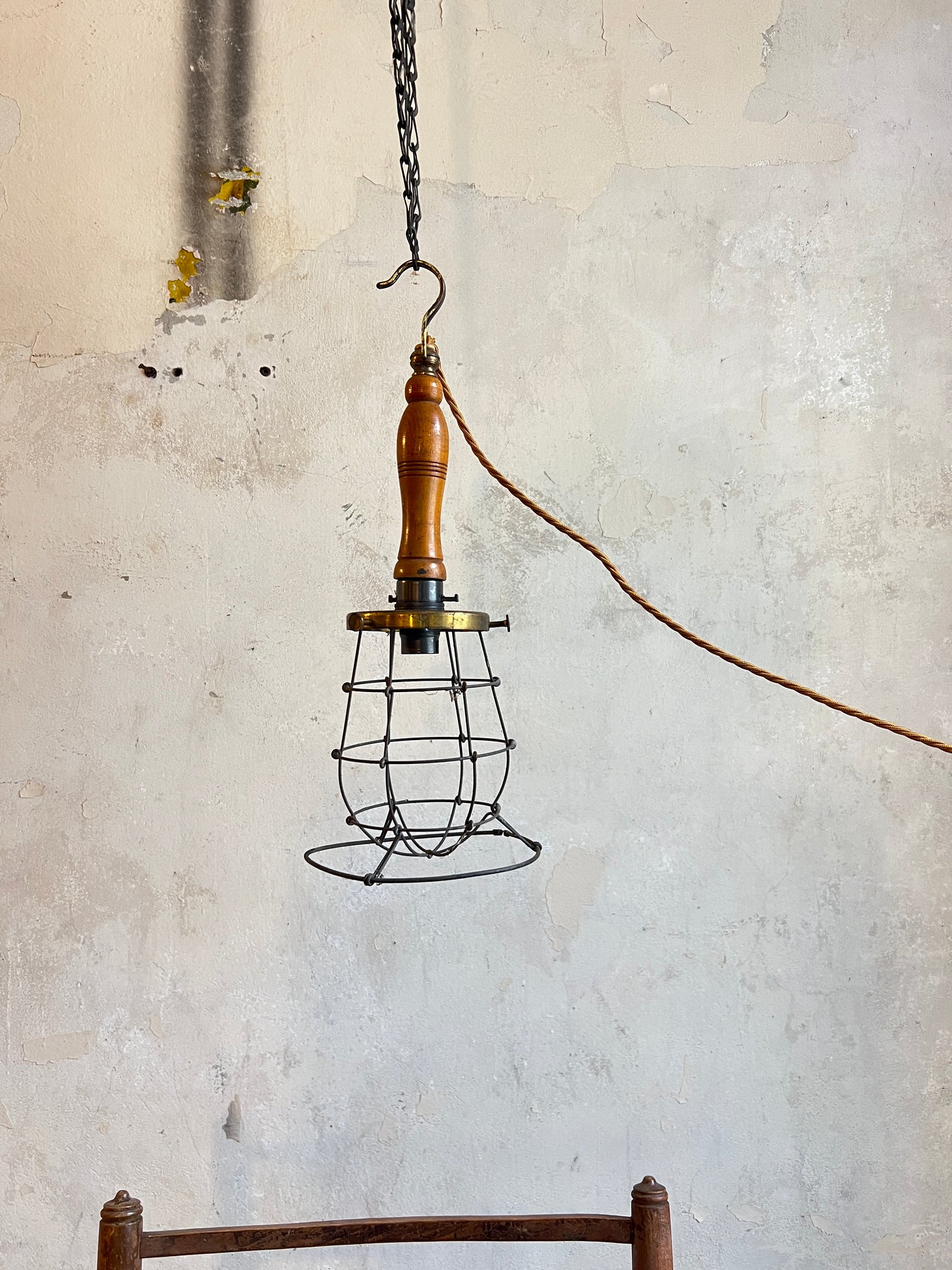 Boxwood & Brass Inspection Lamp c1920