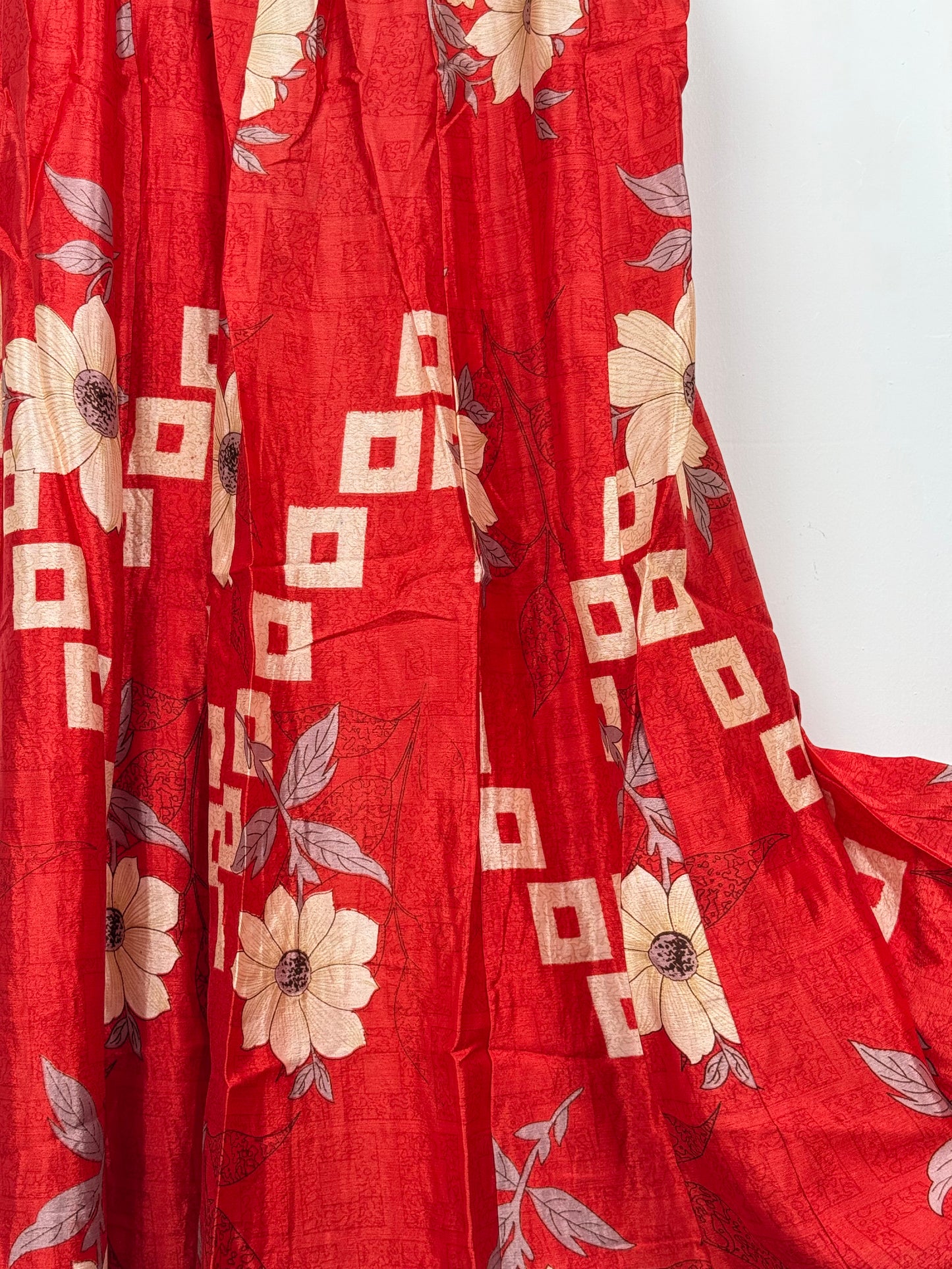 Vintage Saree Silk Pleated Skirt