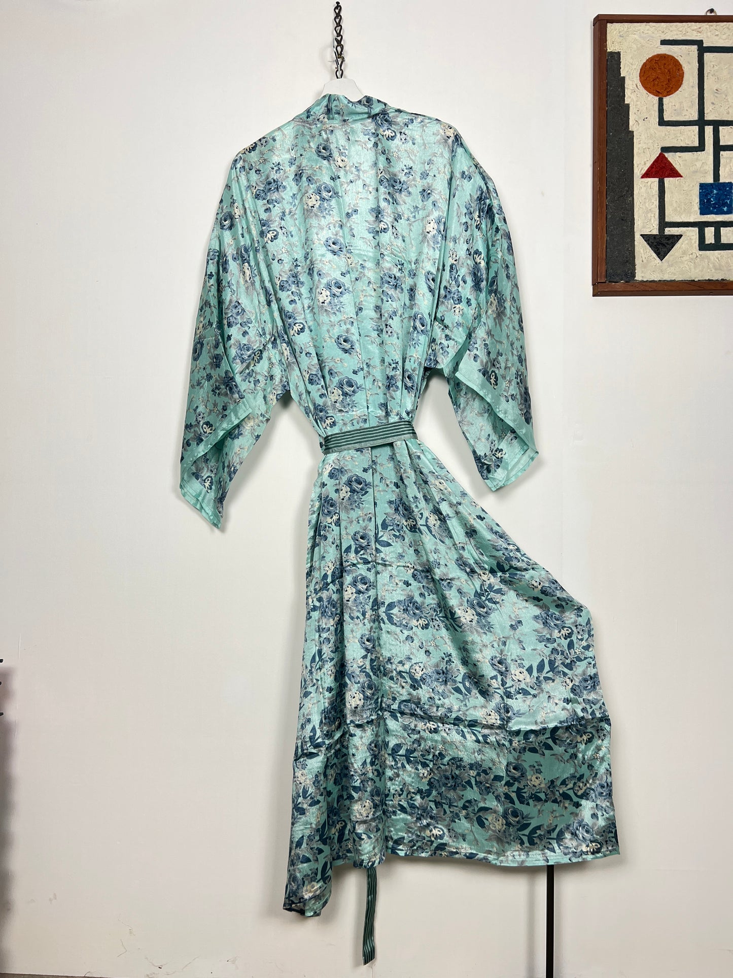 Vintage Saree Silk Kimono / Duster - Long - Wider Unisex Fit