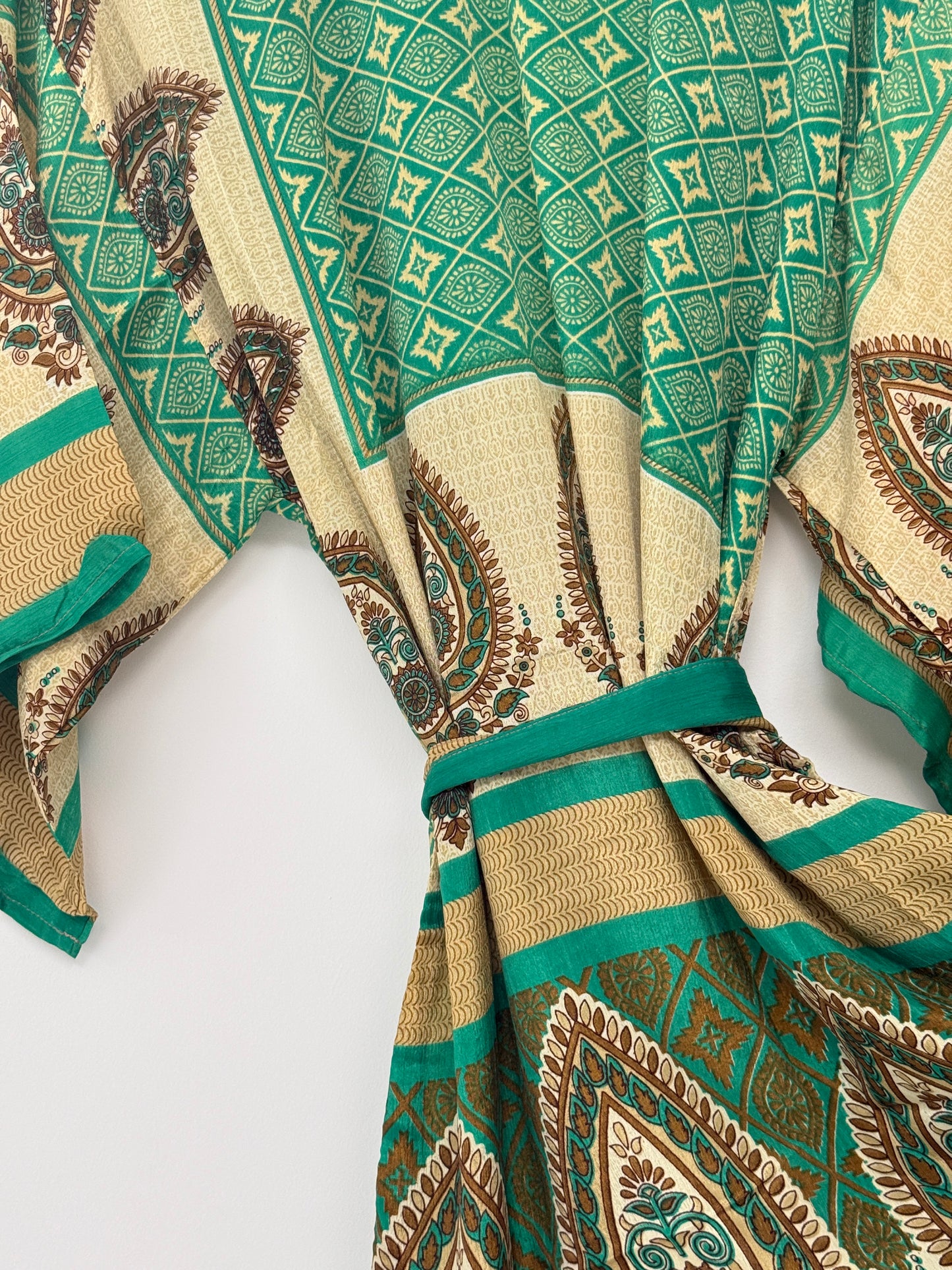 Vintage Saree Silk Kimono / Duster - Short