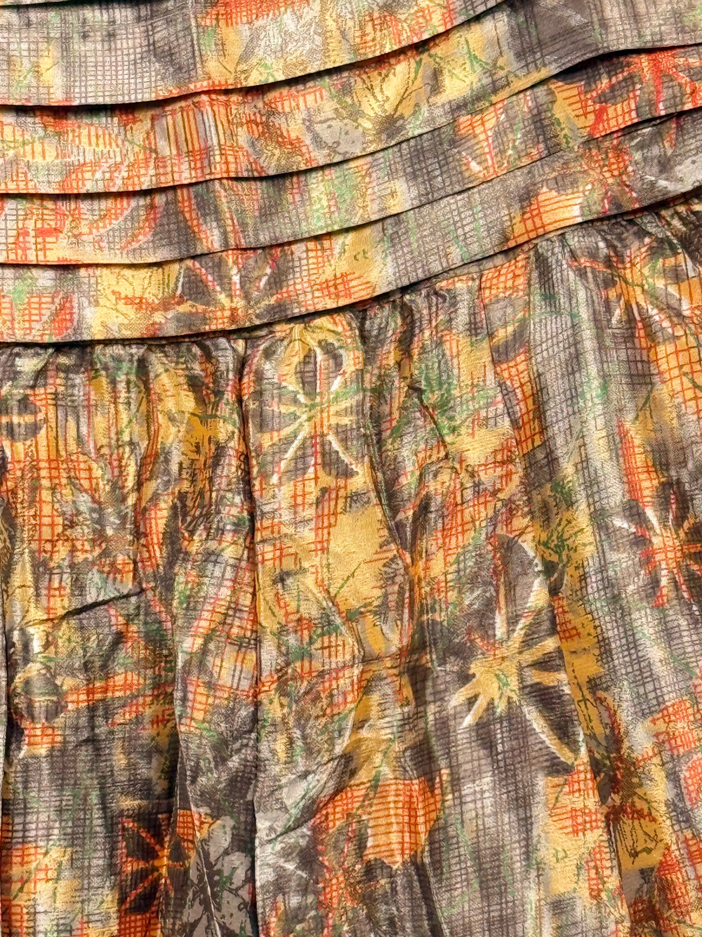 Vintage Saree Silk Pleated Skirt