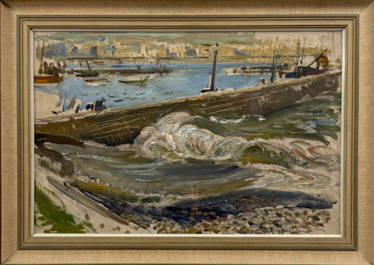 David Macbeth Sutherland RSA (1883–1973) | The Breakwater, Stonehaven | Original Scottish Oil