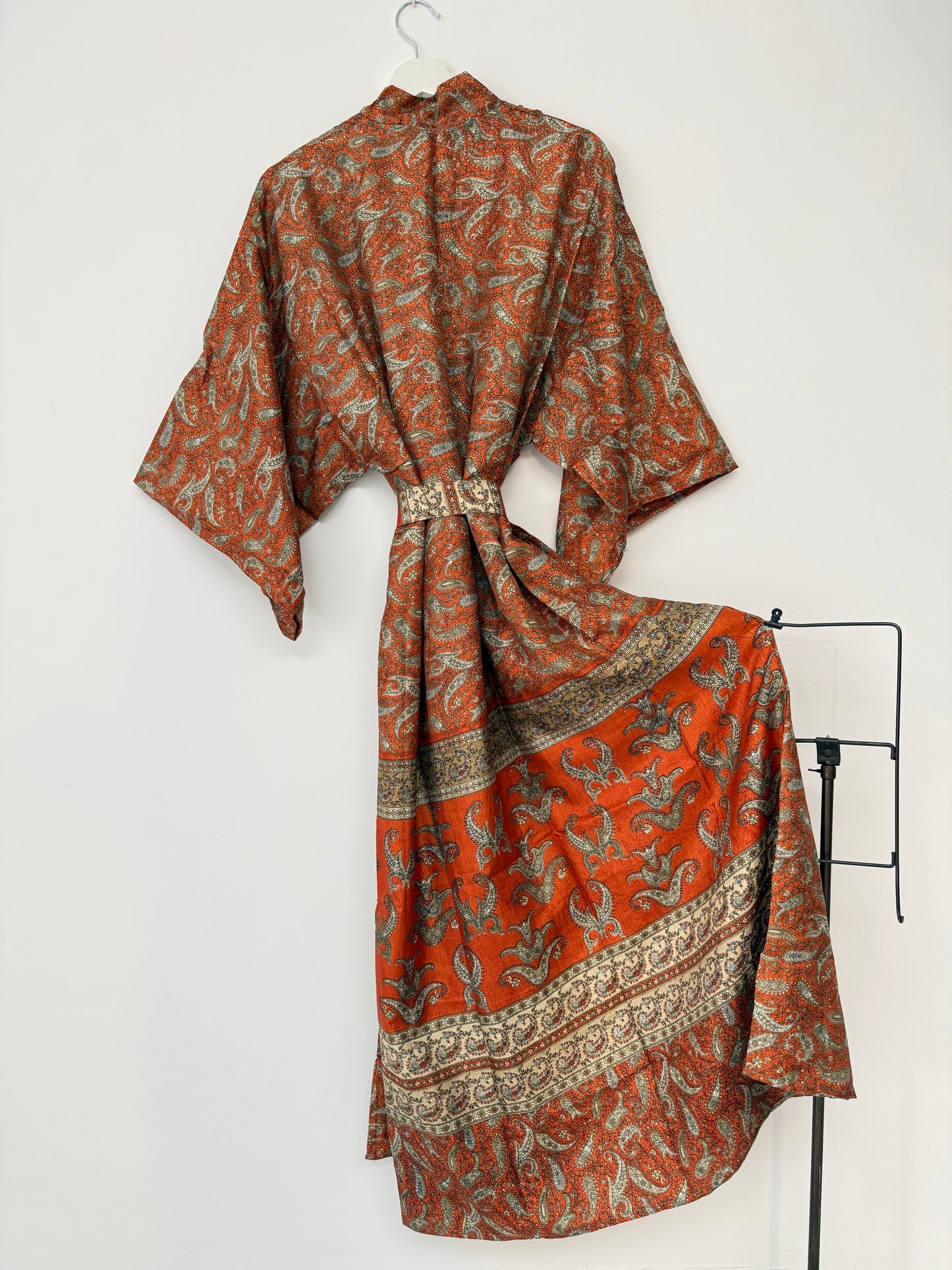 Vintage Saree Silk Kimono / Duster - Long
