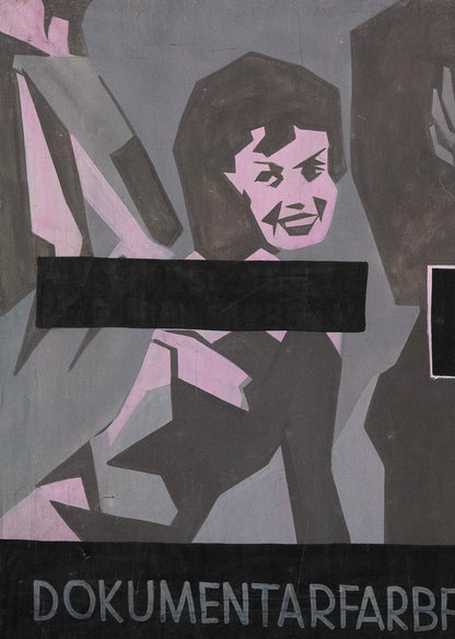 1960s German Hand Painted Cinema Banner - Mondo Nudo II