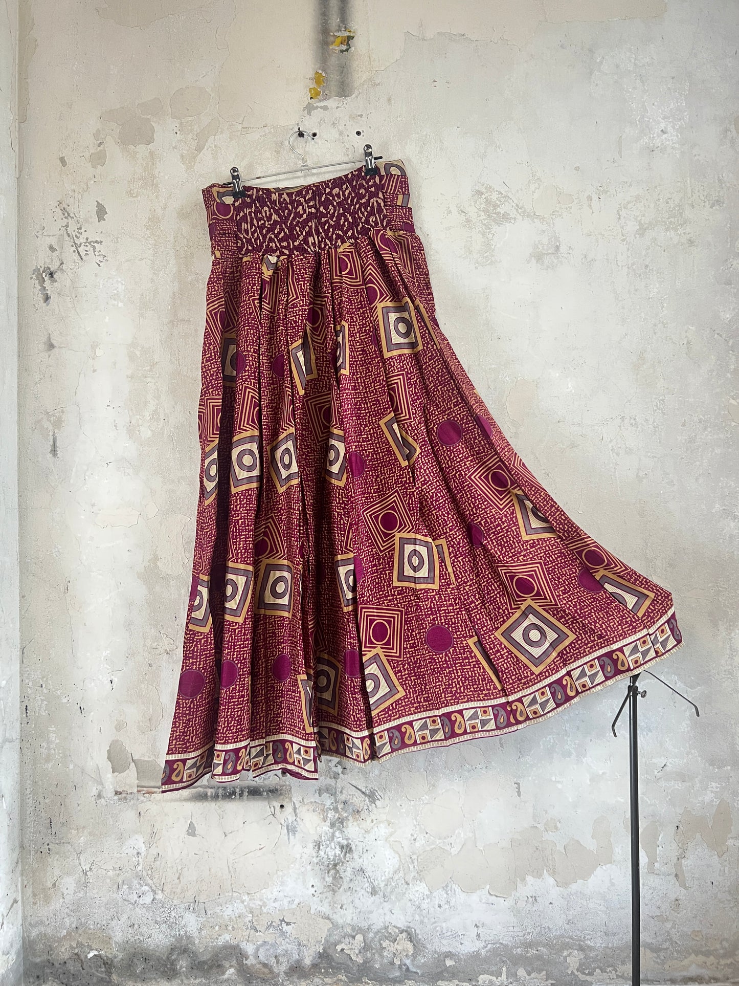 Vintage Saree Silk Pleated Skirt