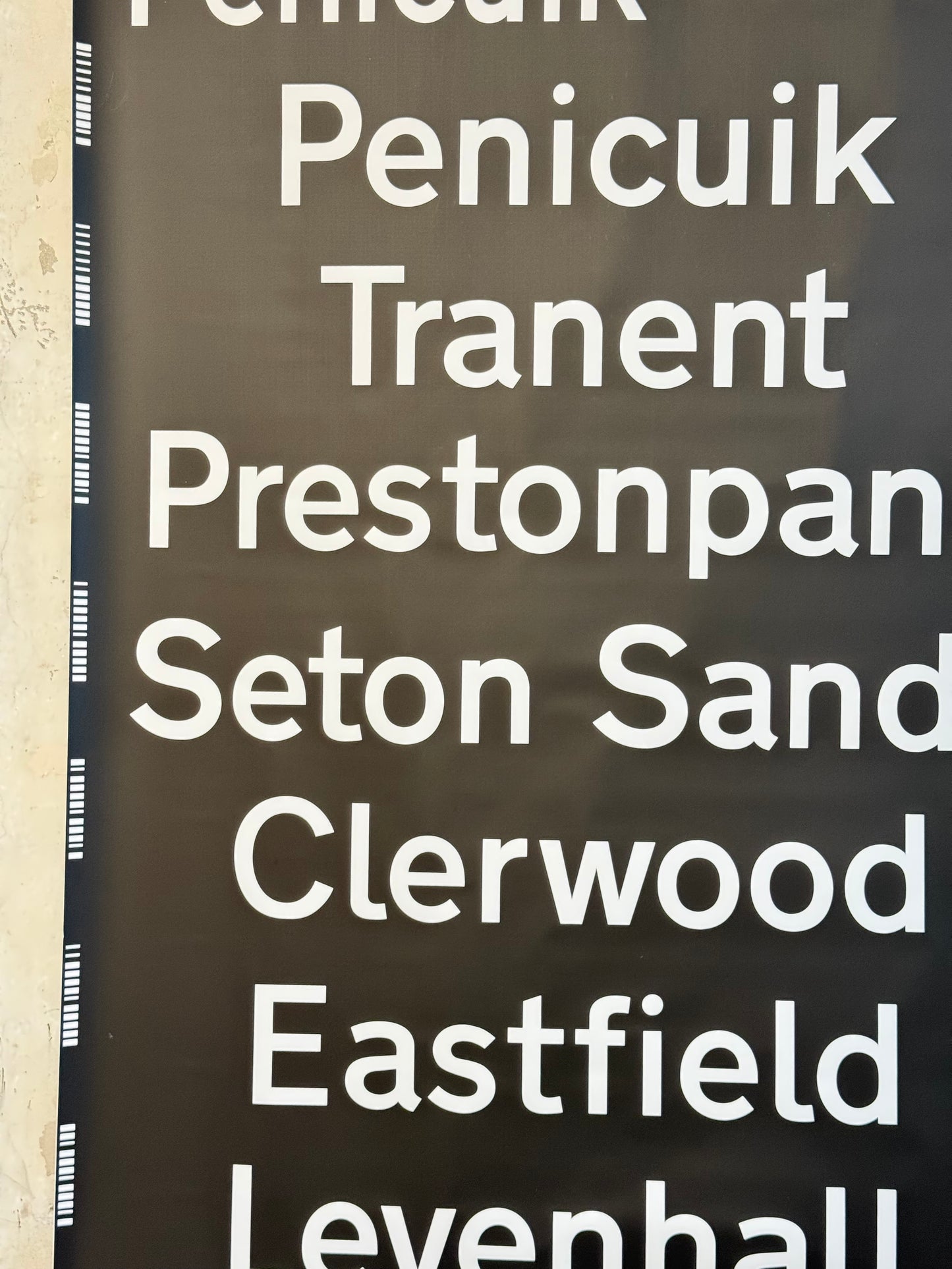 Edinburgh Destination Bus Blind - Penicuik to Levenhall