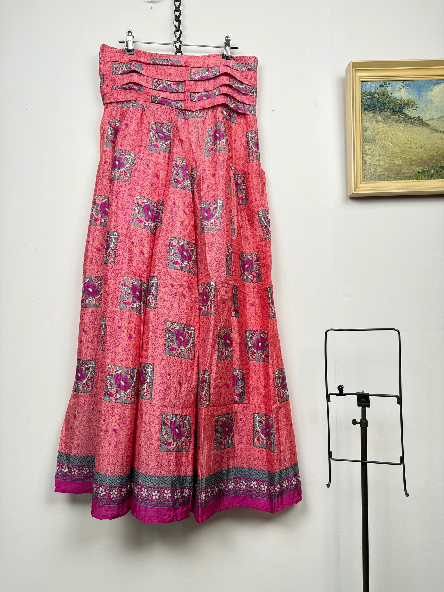 Vintage Saree Silk Pleated Skirt