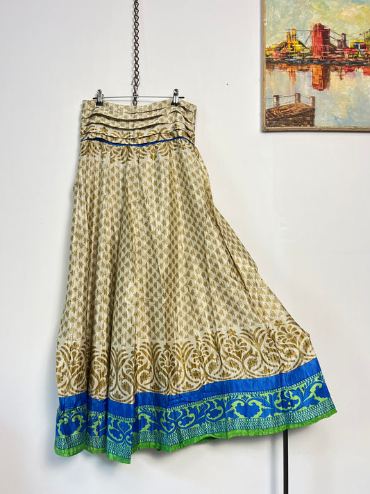 Vintage Saree Silk Pleated Skirt