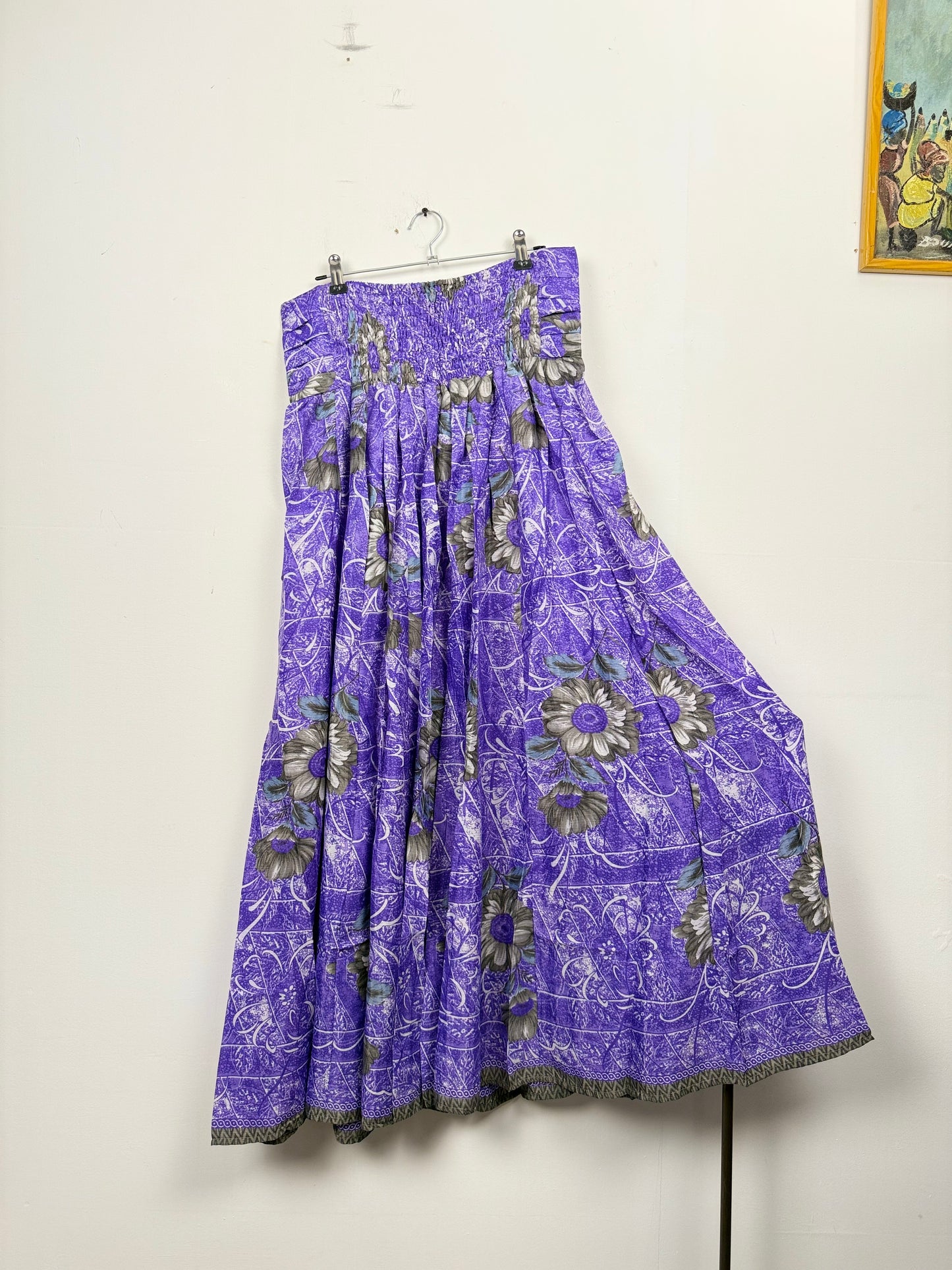 Vintage Saree Silk Pleated Skirt