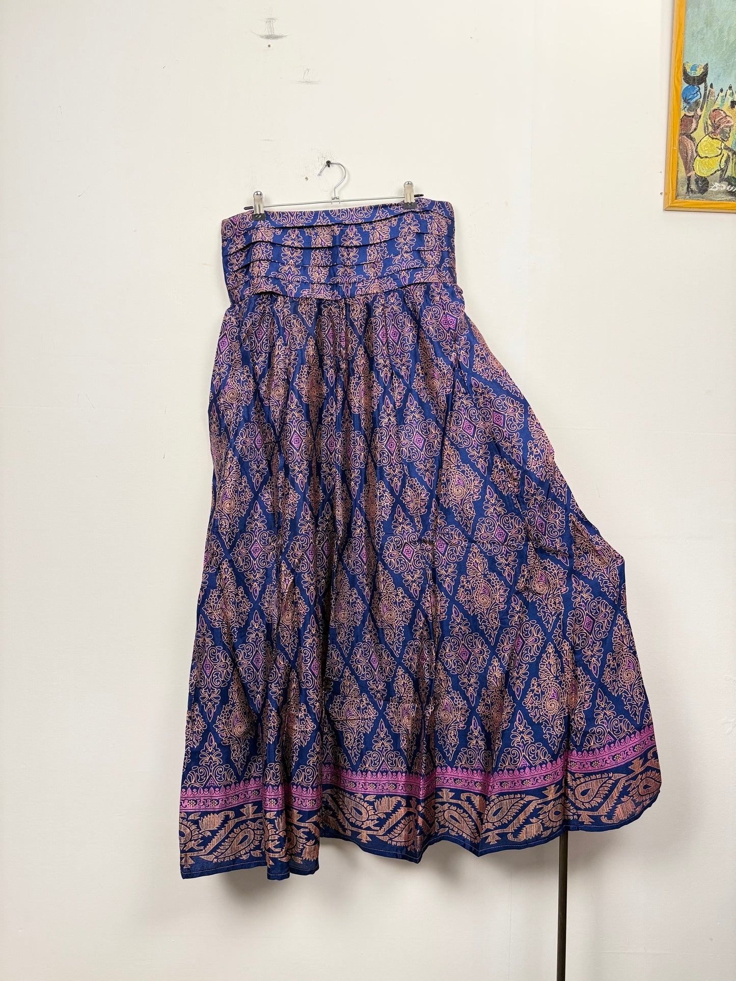 Vintage Saree Silk Pleated Skirt