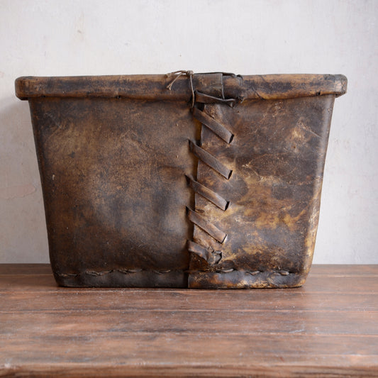19th Century Buffalo Rawhide Mill Bucket - No 40