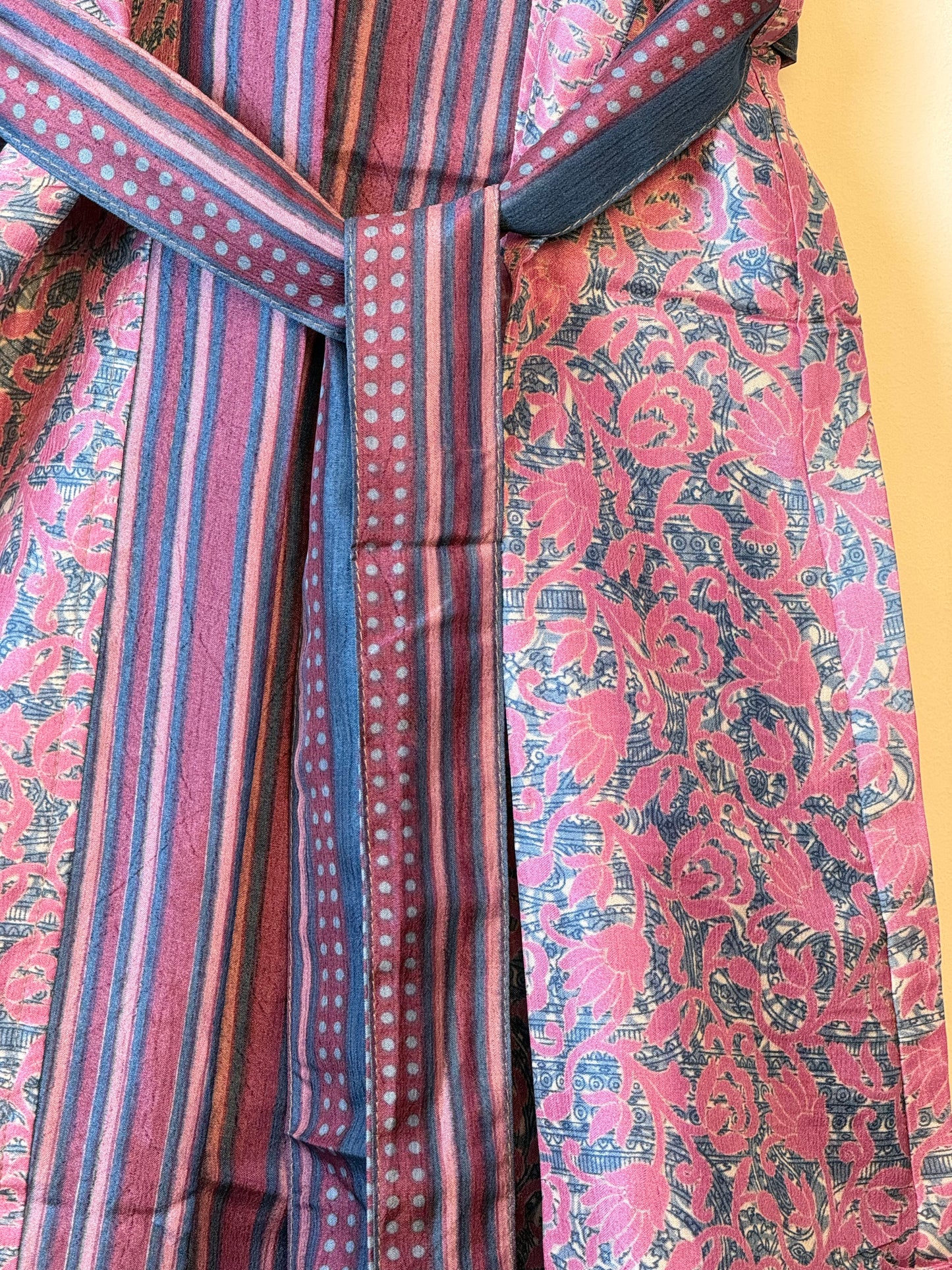 Vintage Saree Silk Kimono / Duster - Long