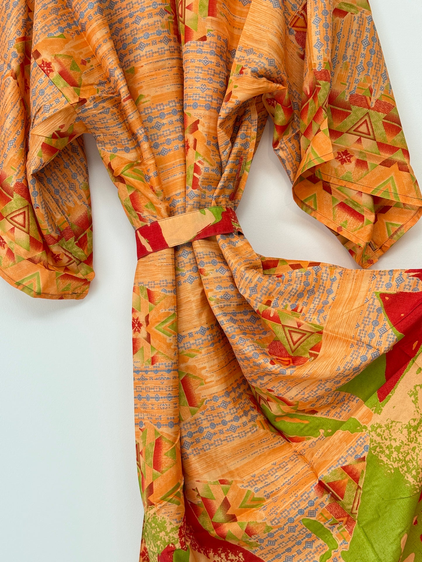 Vintage Saree Silk Kimono / Duster - Long