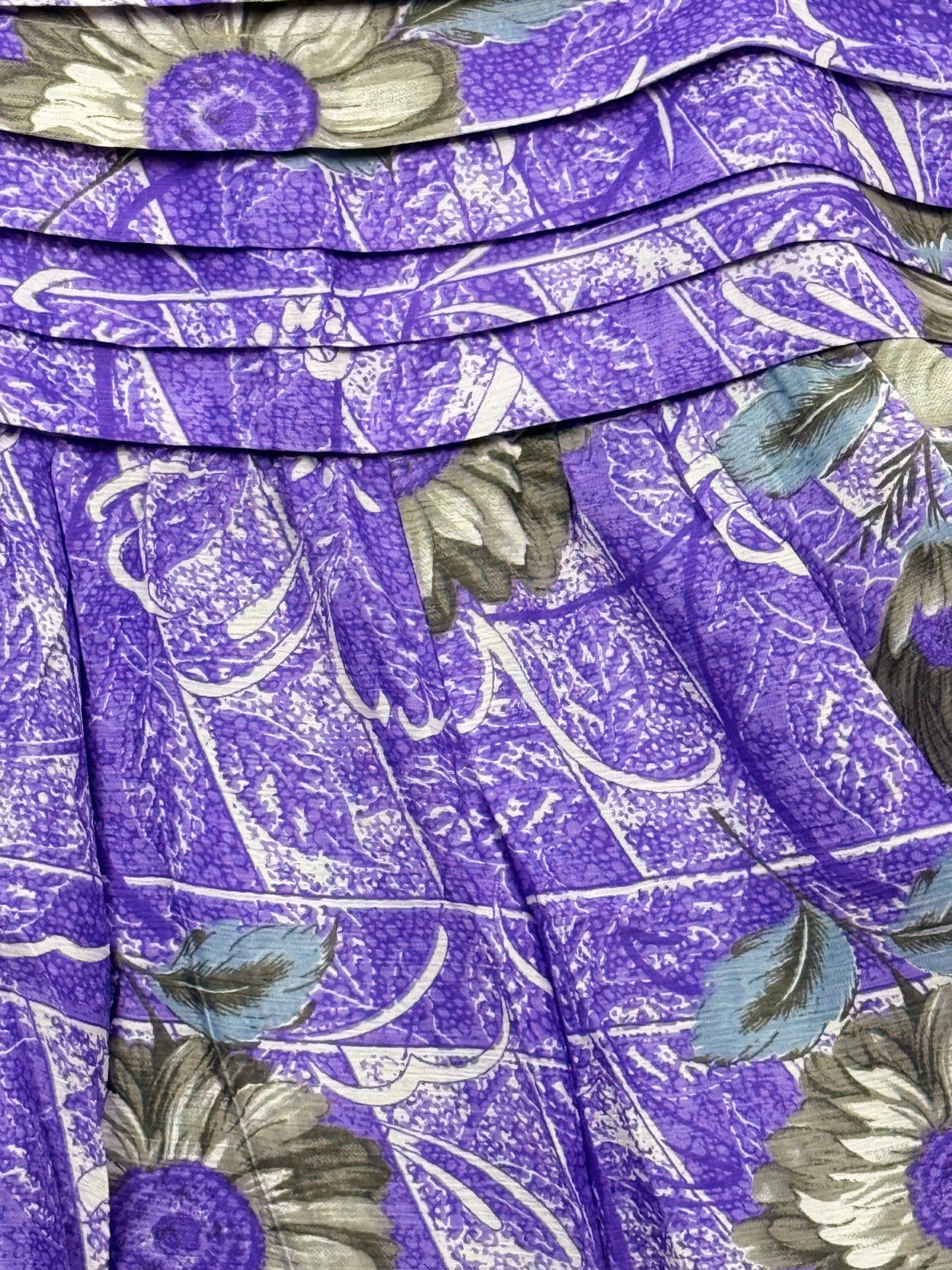 Vintage Saree Silk Pleated Skirt