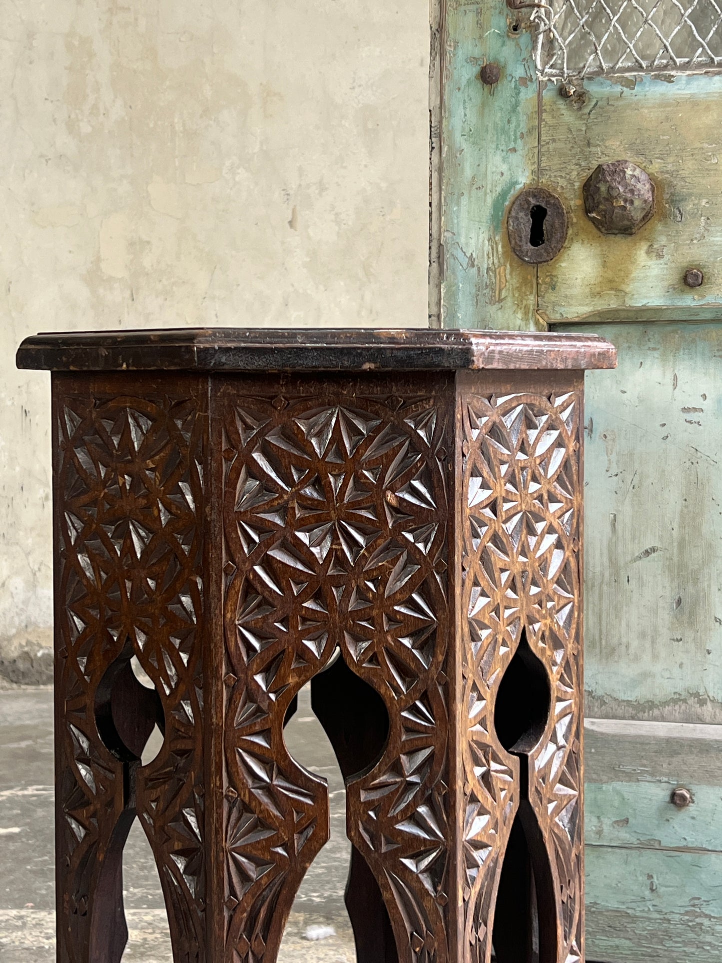 A Carved Mahogany Moorish Side Table - Early 20thC