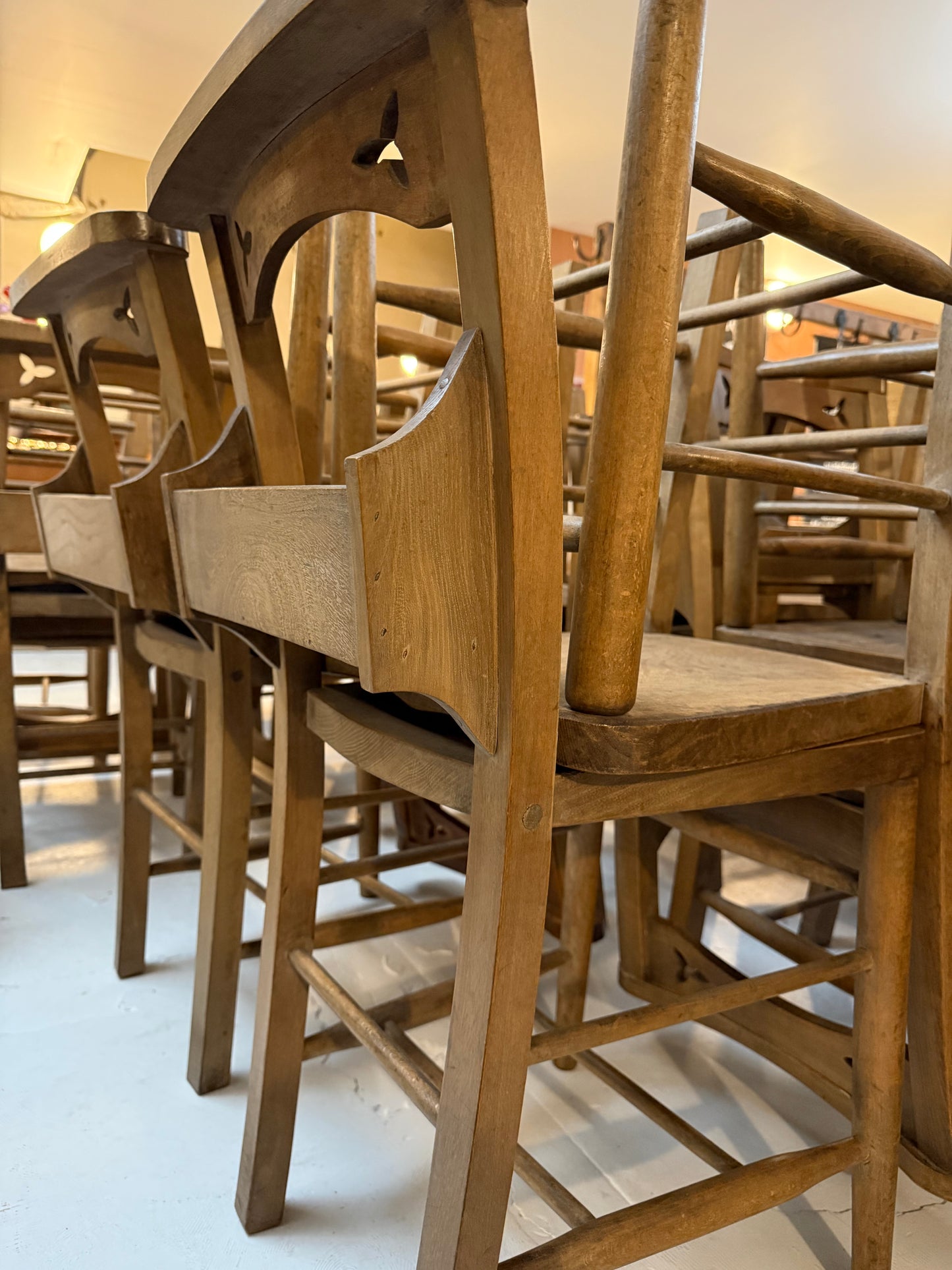 Elm & Beech Chapel Chairs c1920