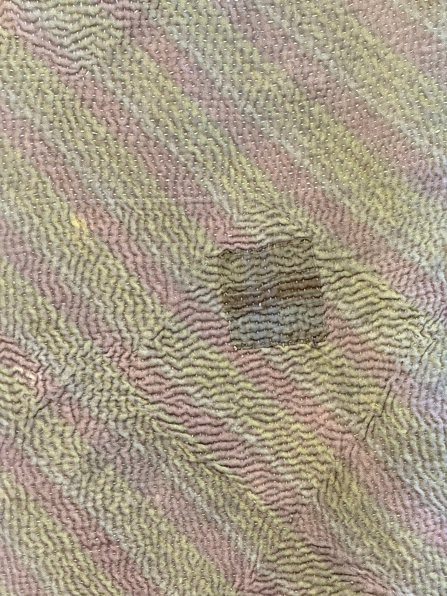 A Finestitch Indigo Kantha Quilt with Indigo over-print.