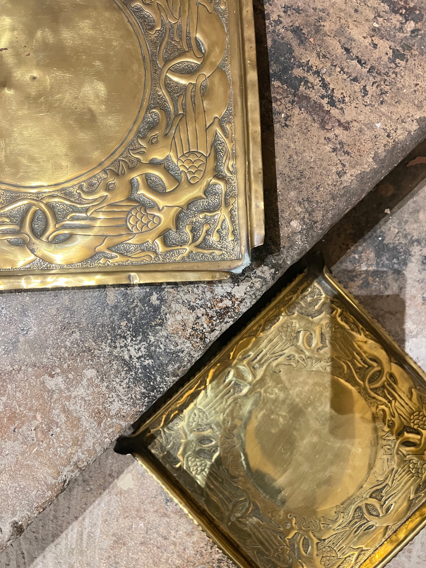 Pair of late 19thC Arts and Crafts Trays