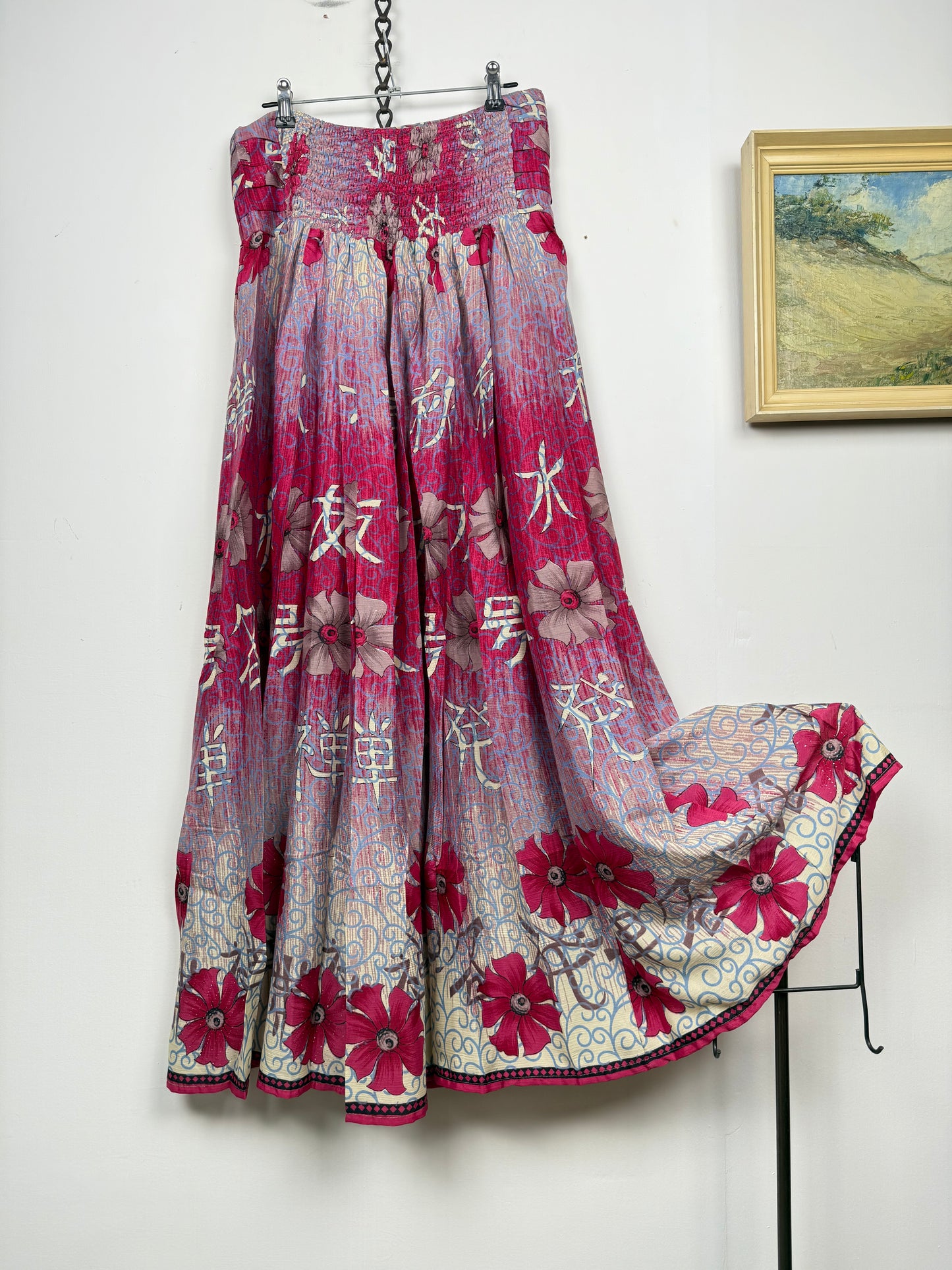 Vintage Saree Silk Pleated Skirt