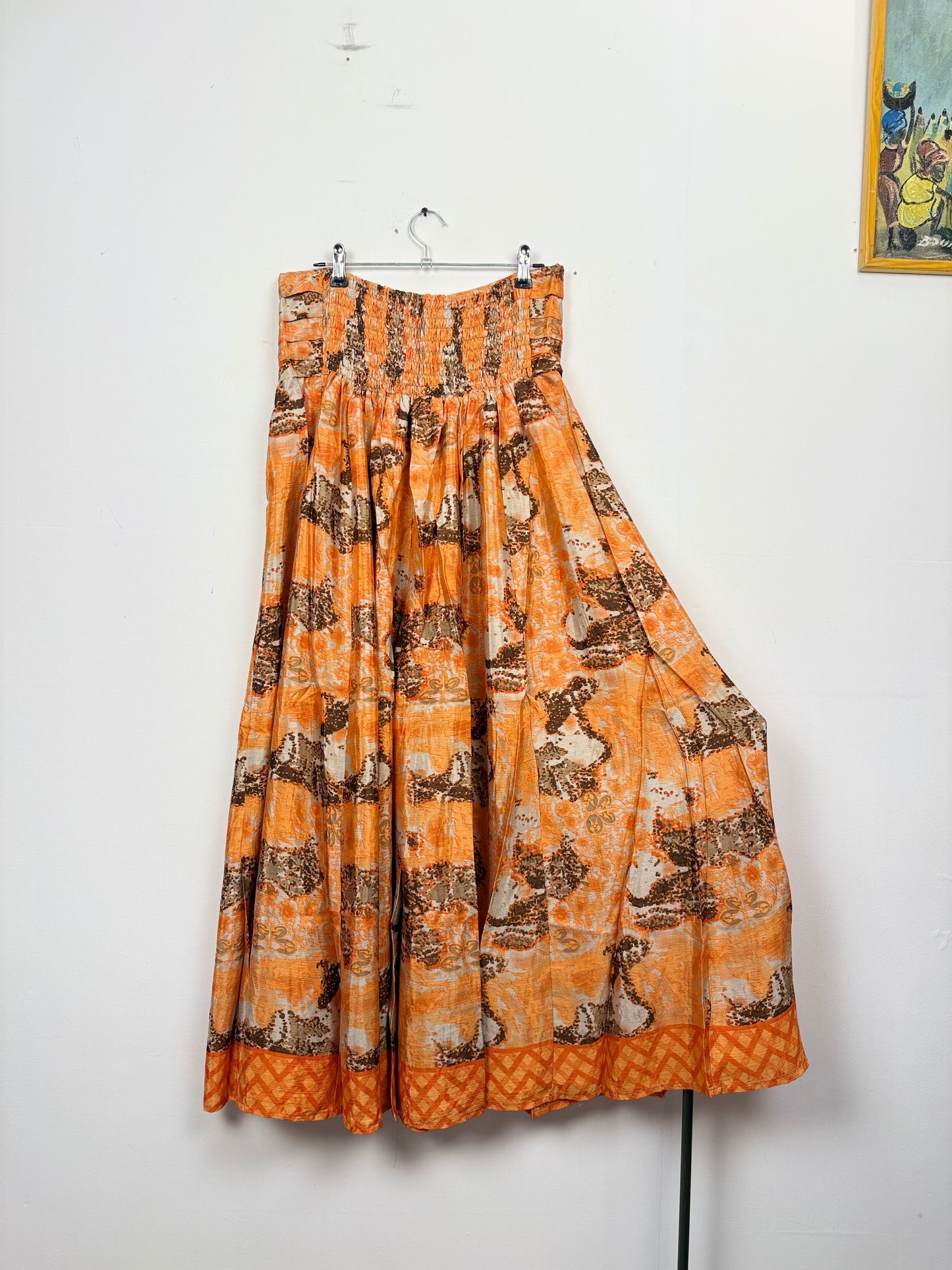 Vintage Saree Silk Pleated Skirt