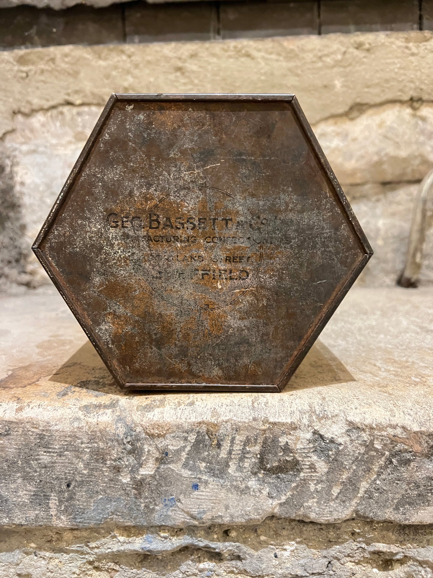 Geo Bassett & Co Confectionary Tin Box ~ Arts & Crafts c1900