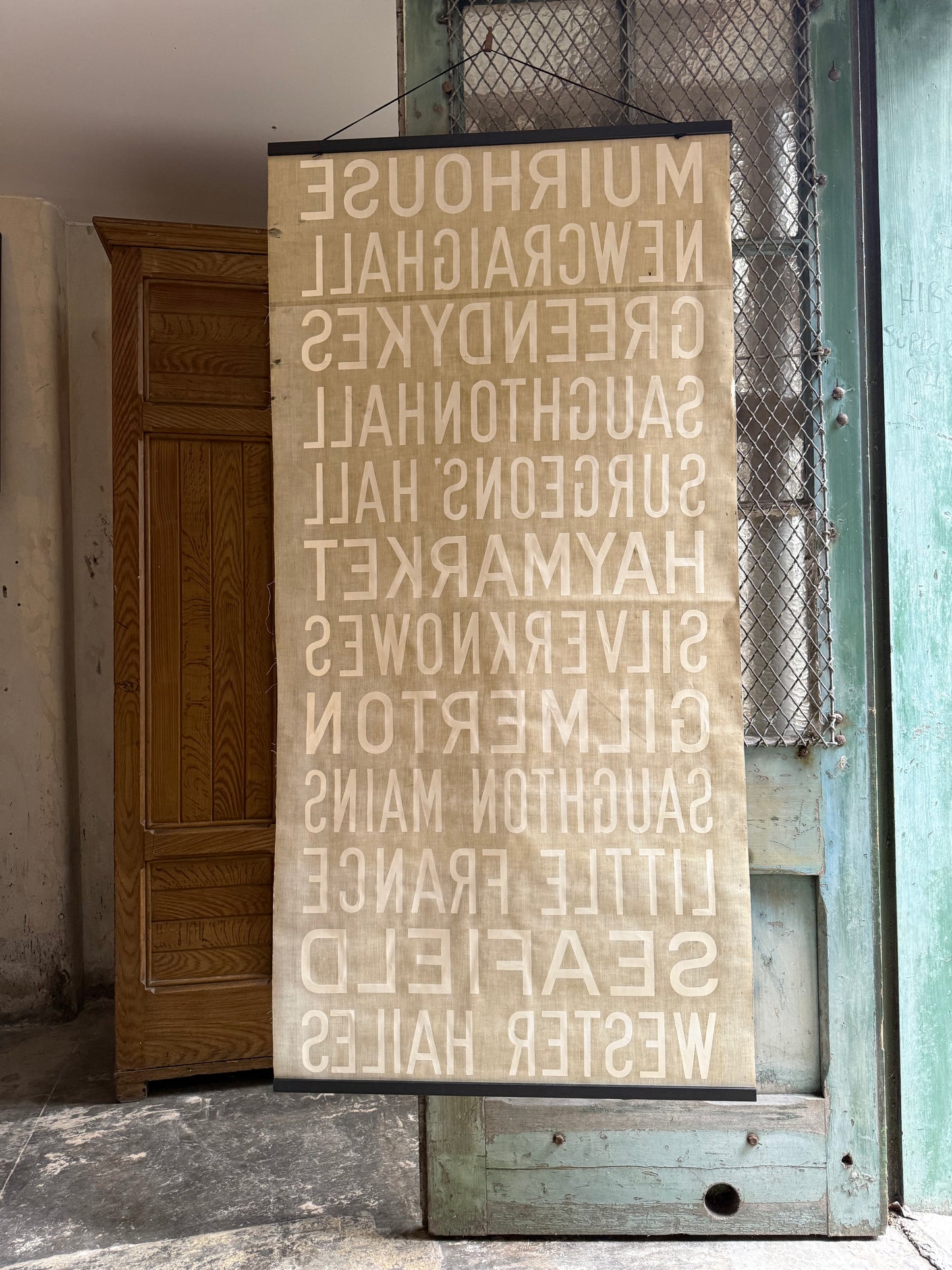 1950’s Linen Destination Bus Blind - Edinburgh - Muirhouse to Western Hailes