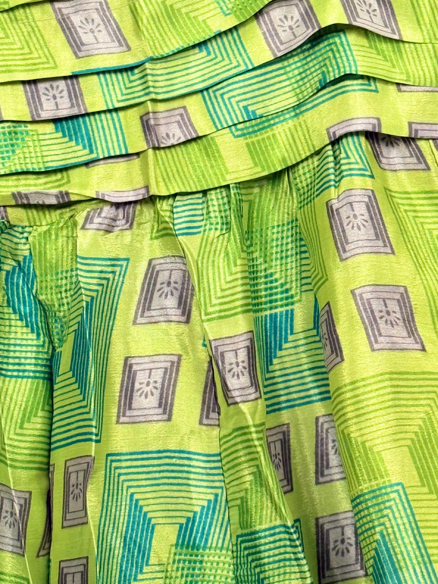 Vintage Saree Silk Pleated Skirt