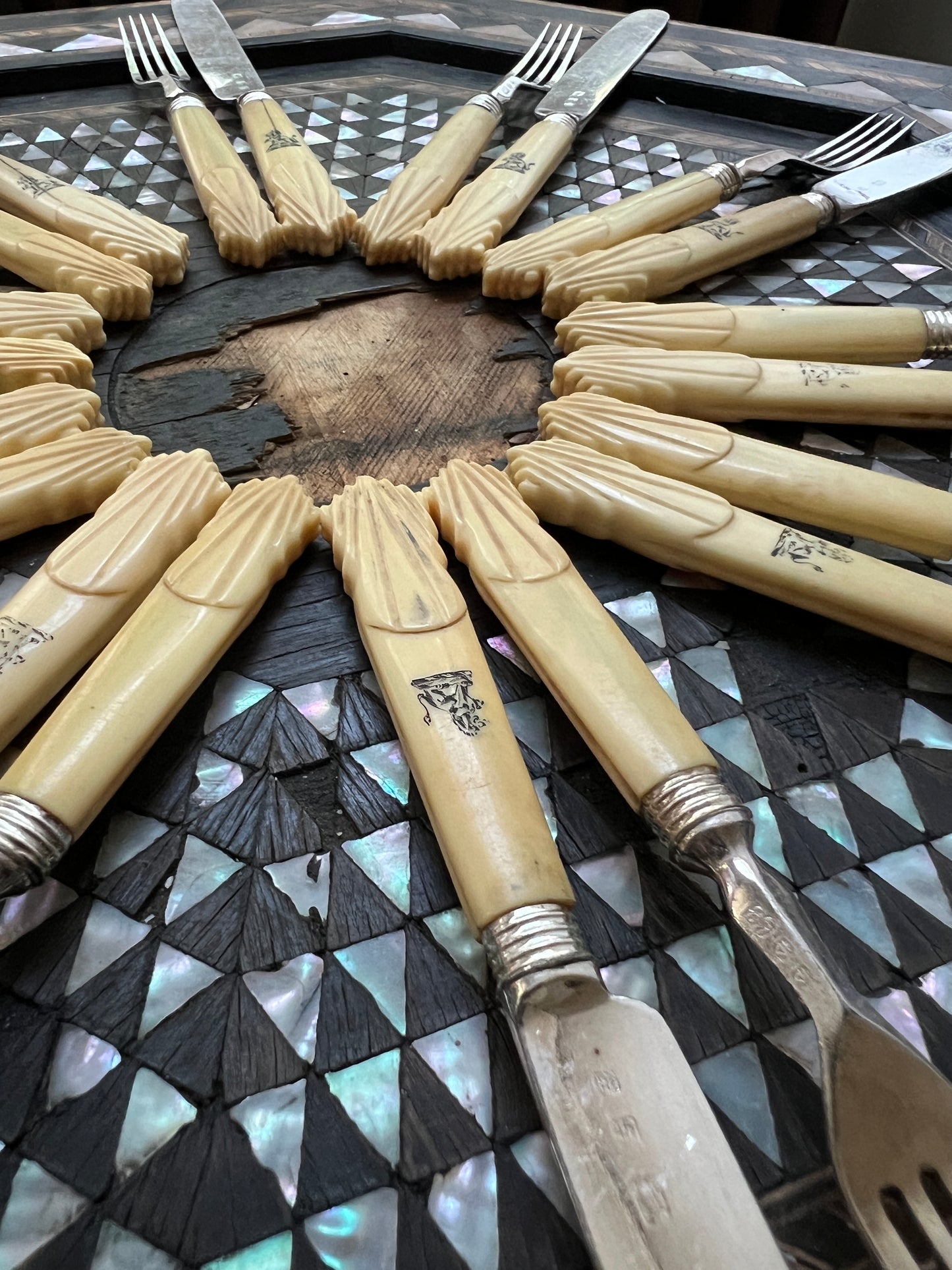 Ten Pairs of 19th Century John Gilbert Fruit Cutlery