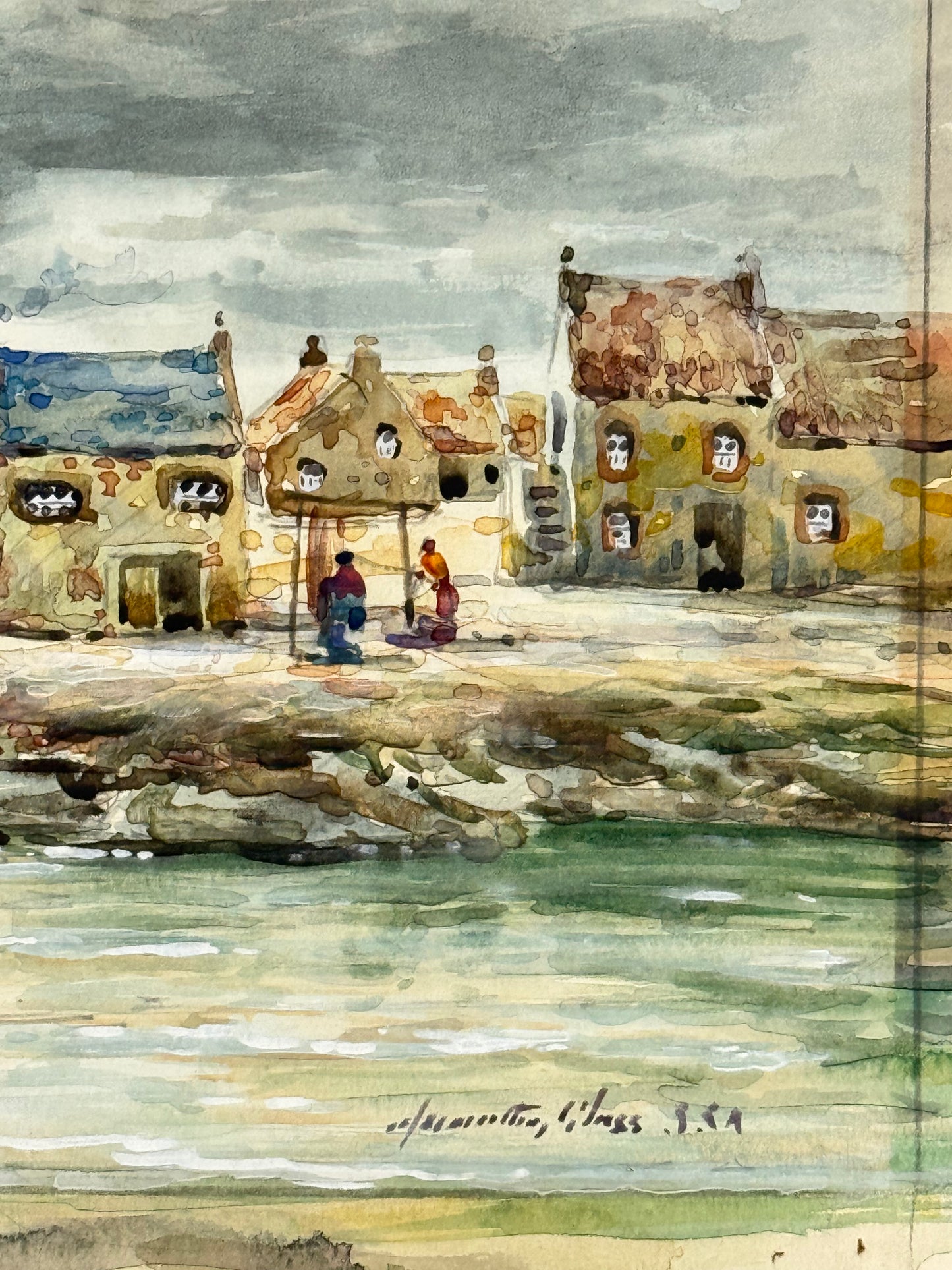 East Neuk Fishing Village - JOHN HAMILTON GLASS S.S.A. Scottish | 1864-1940