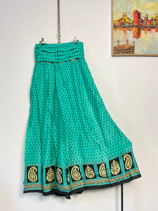 Vintage Saree Silk Pleated Skirt