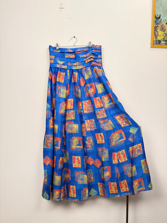 Vintage Saree Silk Pleated Skirt