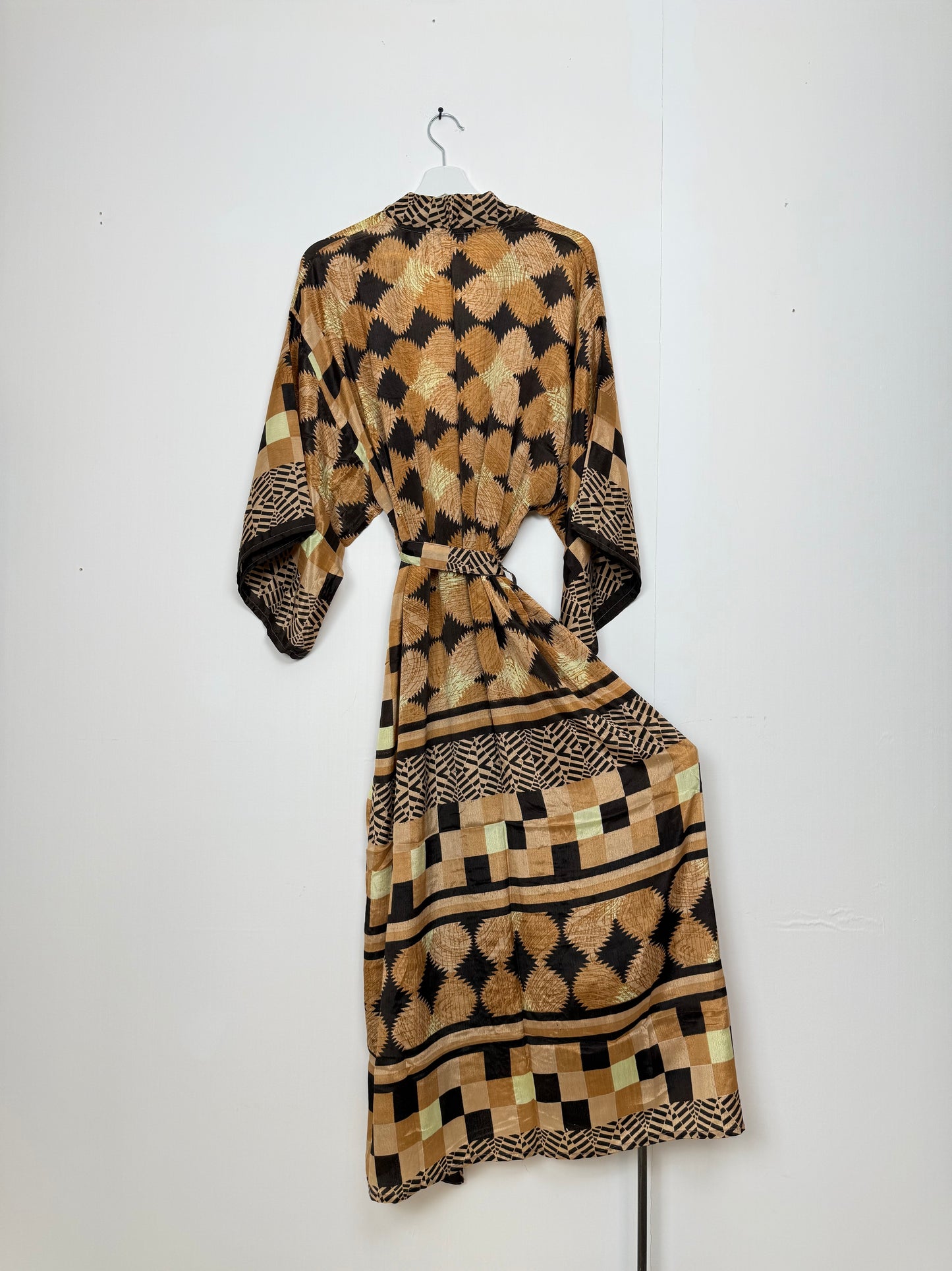Vintage Saree Silk Kimono / Duster - Long