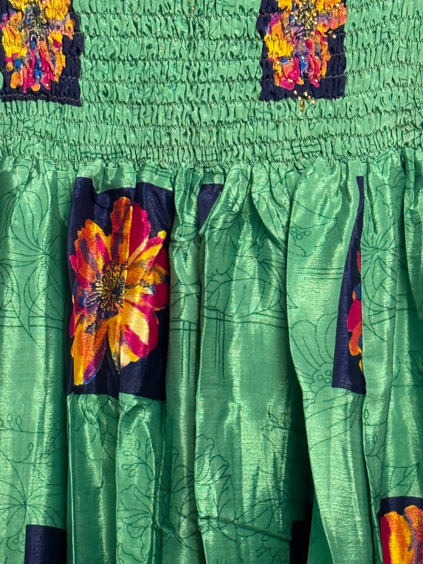 Vintage Saree Silk Pleated Skirt