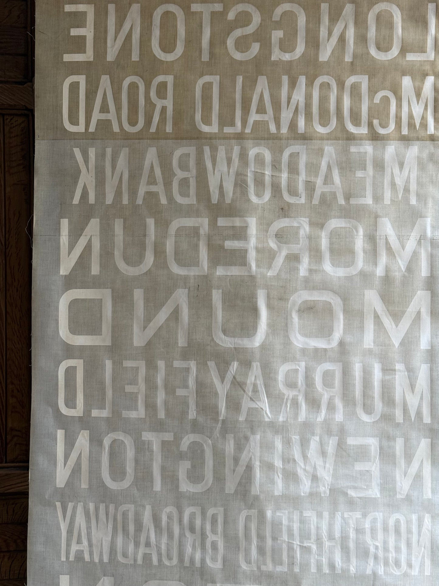 1950’s Linen Destination Bus Blind - Edinburgh - London Road to Portobello