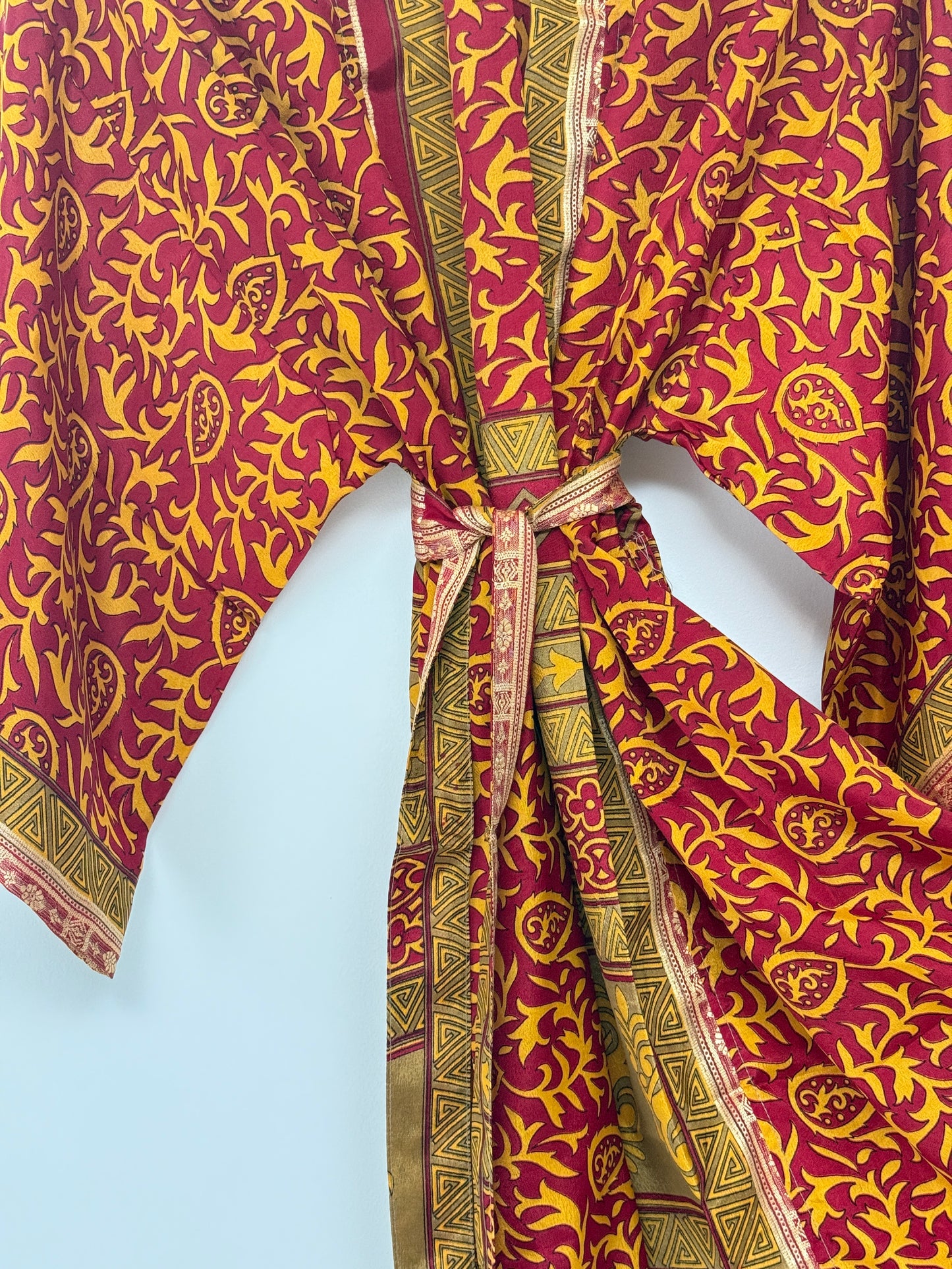 Vintage Saree Silk Kimono / Duster - Short