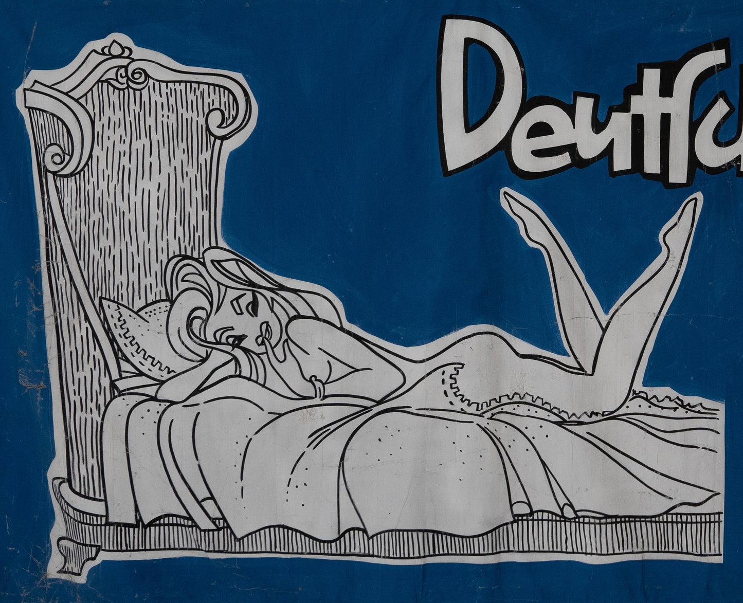 1960s German Hand Painted Cinema Banner - Deutschland - deine Sternchen