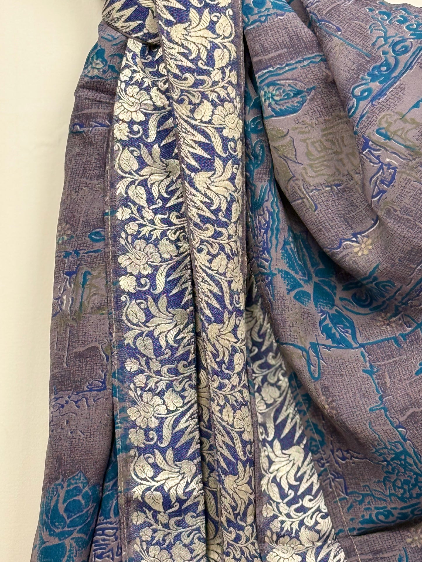 Vintage Saree Silk Kimono / Duster - Short