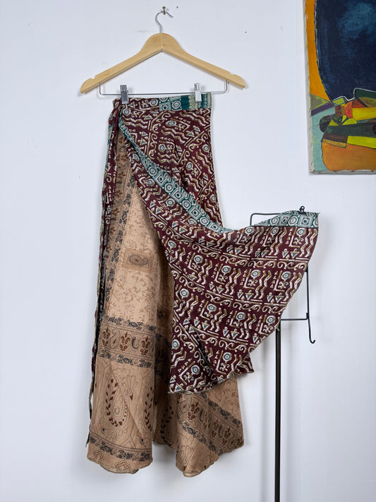 Vintage Saree Silk Wrap Skirt
