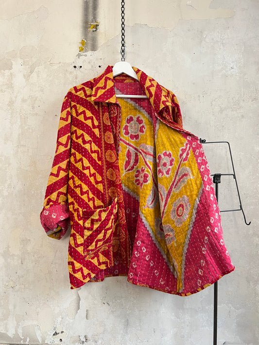 Vintage Cotton Kantha Reversible Jacket ~ No 26