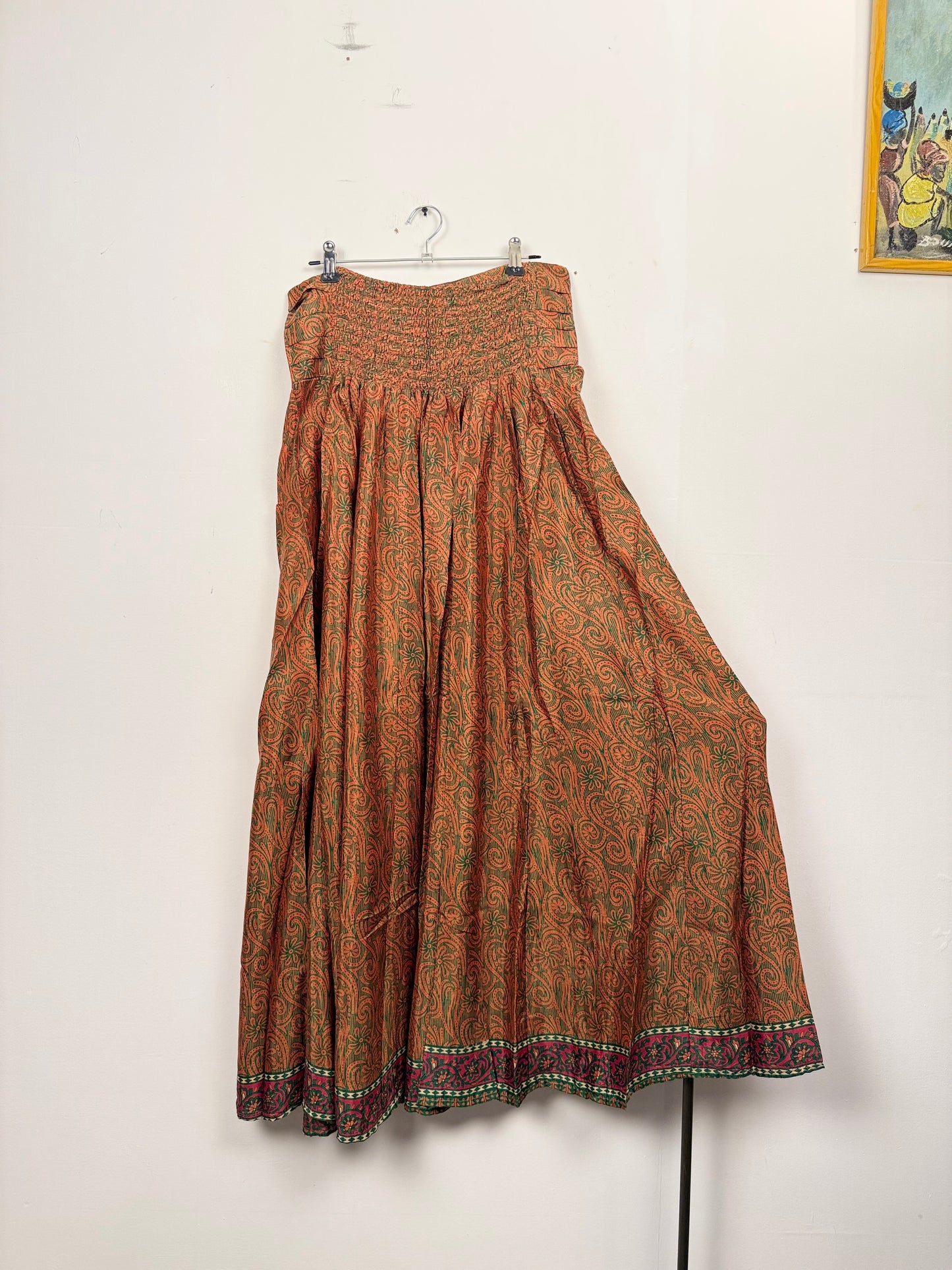 Vintage Saree Silk Pleated Skirt