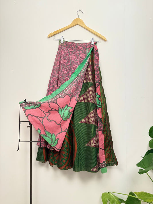 Vintage Saree Silk Wrap Skirt