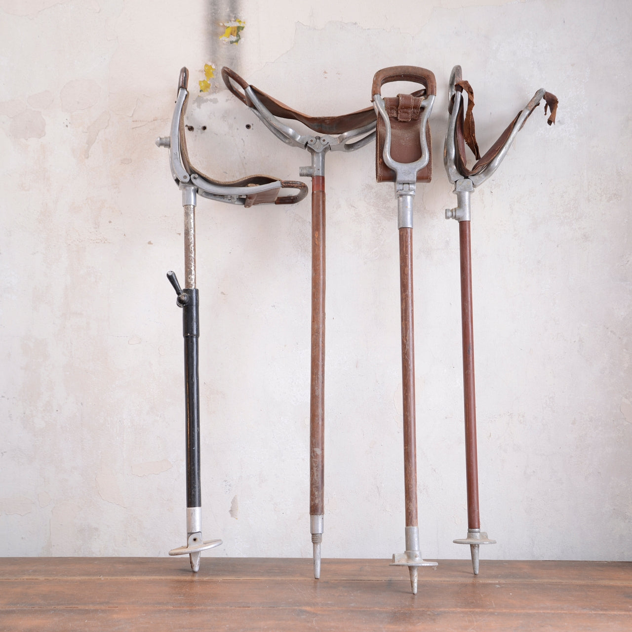 Collection of Four Walking / Shooting Seat Sticks